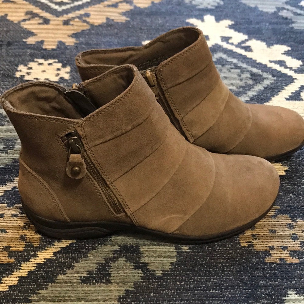 Clarks Suede Booties with Traction Sole